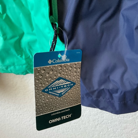 Columbia Arcadia II Plus Size Emerald and Midnight Blue Jacket | 2XL Raincoat - Picture 4 of 15